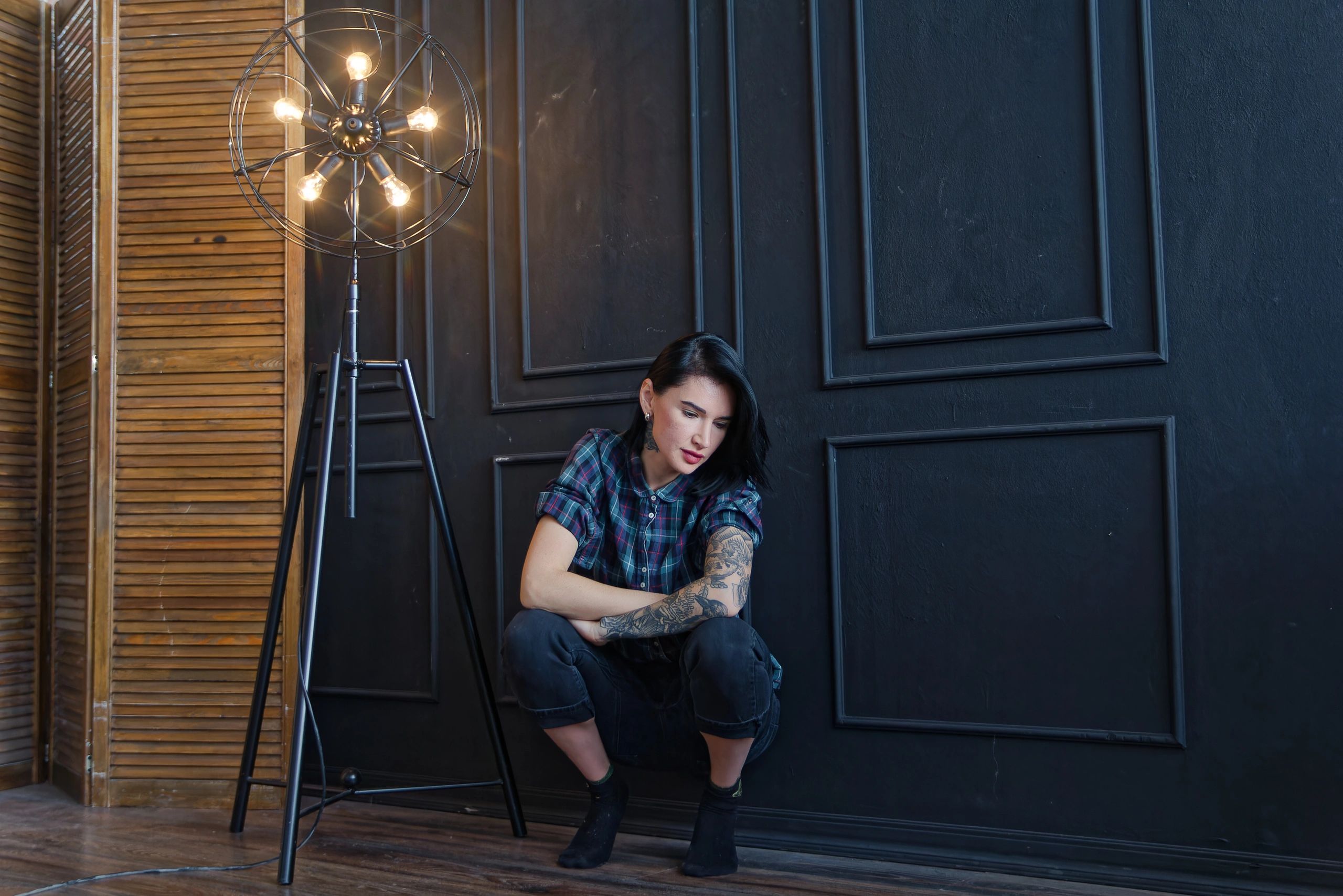 tattoo studio dark modern